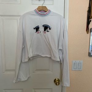 Lazy Oaf Anime Eyes crop sweater top ML